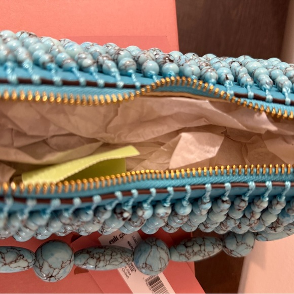 Cult Gaia Mercier Turquoise Beaded Mini Shoulder Bag $898 MSRP - Picture 4 of 6